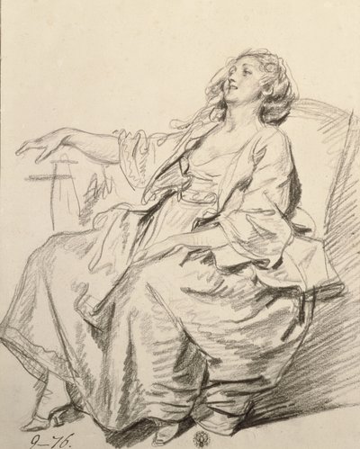 Jeune femme assise dans un fauteuil, c.1768-69 - Jean Baptiste Greuze